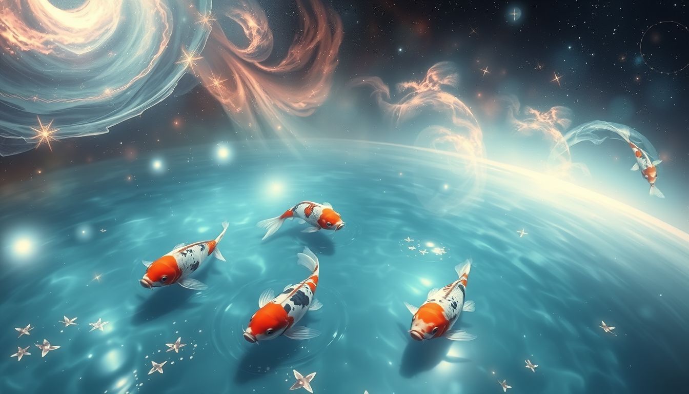 Karpfen im Teich symbolisieren Reichtum und inneren Frieden im Traum.