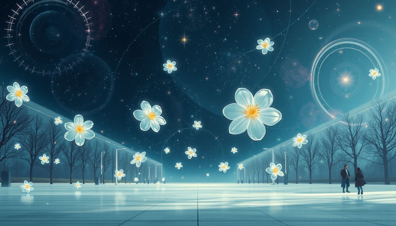 Levkojen im Park symbolisieren Sehnsucht nach Harmonie und Frieden.