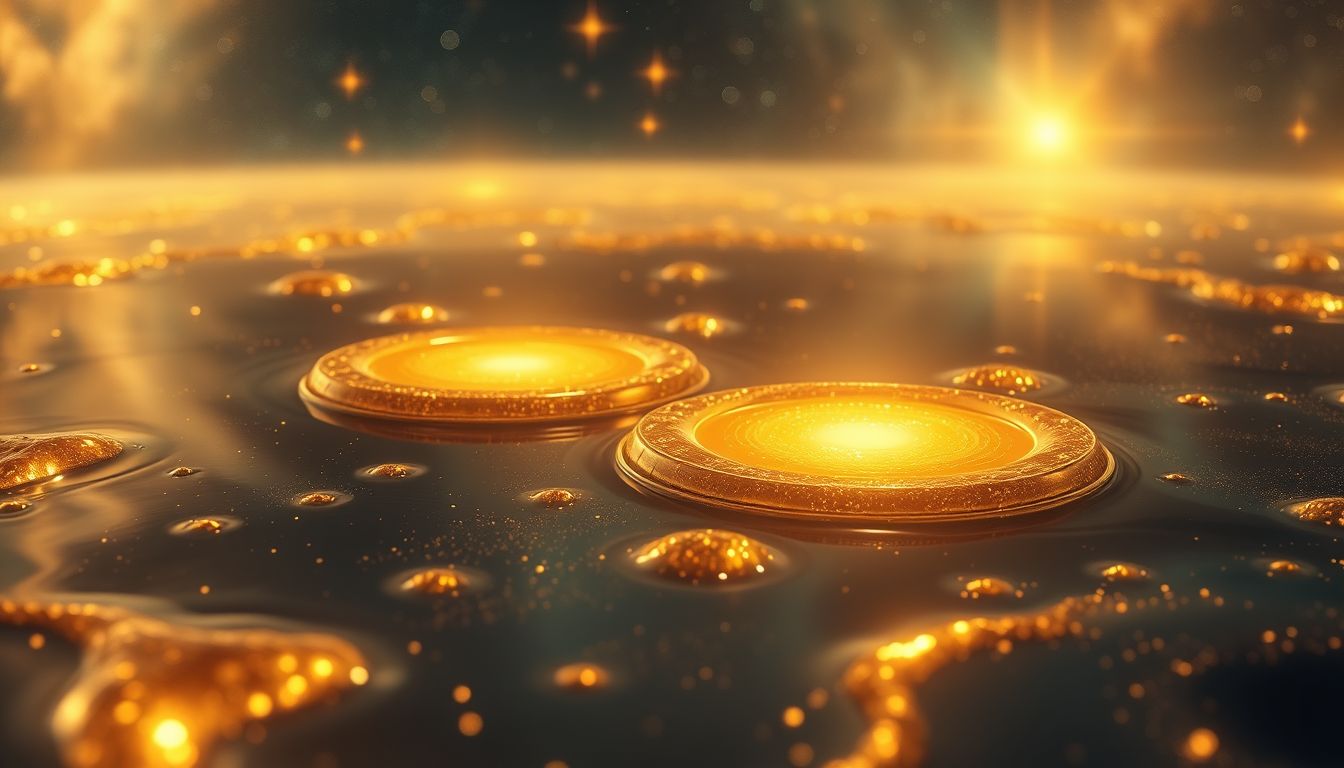 Pfützen aus Gold symbolisieren unerwarteten Reichtum und Wertschätzung.