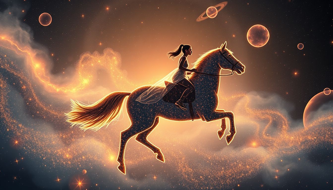 Das Reiten im Traum symbolisiert oft Kontrolle und Freiheit zugleich.