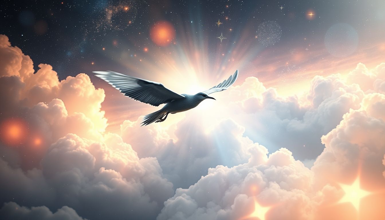 Ein fliegender Kiebitz symbolisiert Freiheit und neue Perspektiven im Traum.