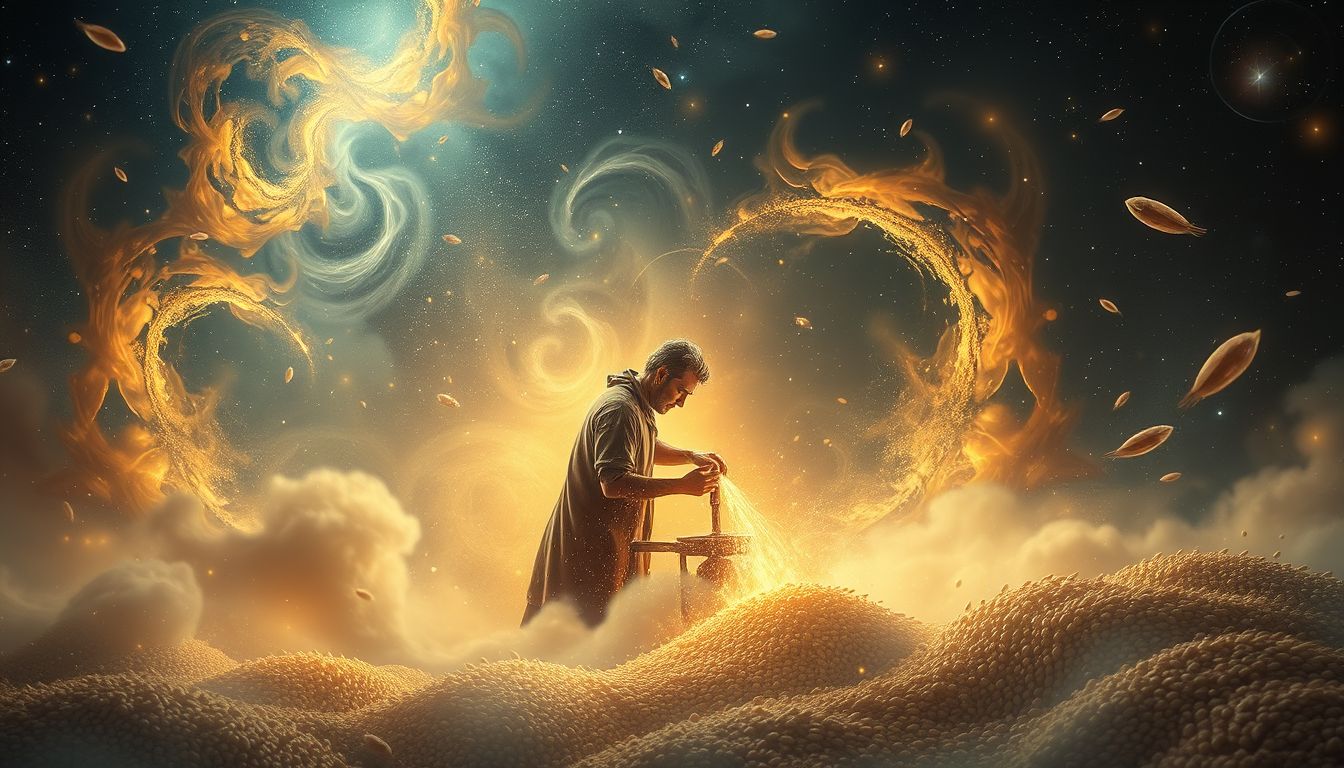 Ein Müller im Traum symbolisiert oft Lebenskreislauf und Transformation.