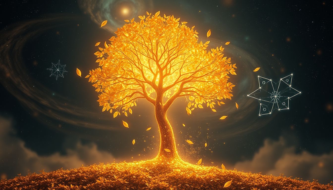 Goldene Blätter symbolisieren im Traum oft Wohlstand und Veränderung.