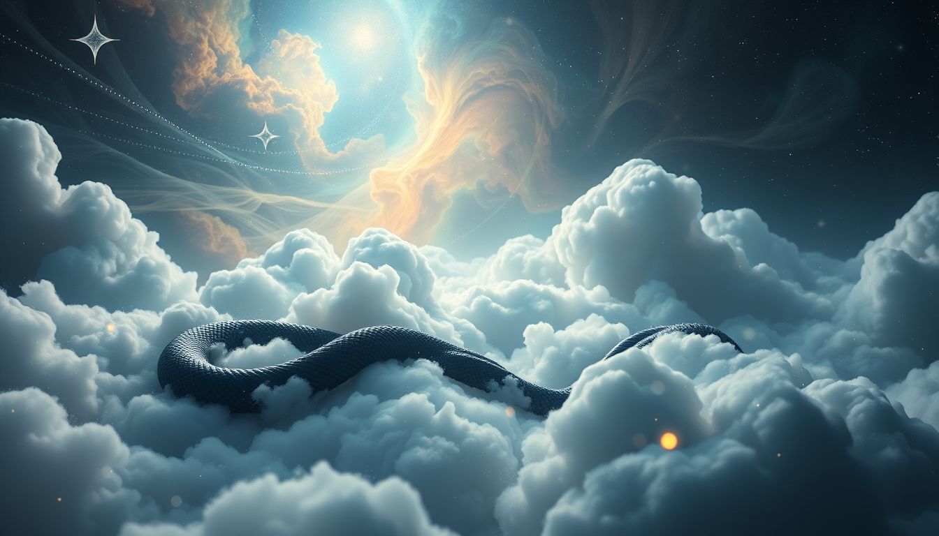 Eine tote schwarze Schlange symbolisiert das Überwinden von Ängsten.