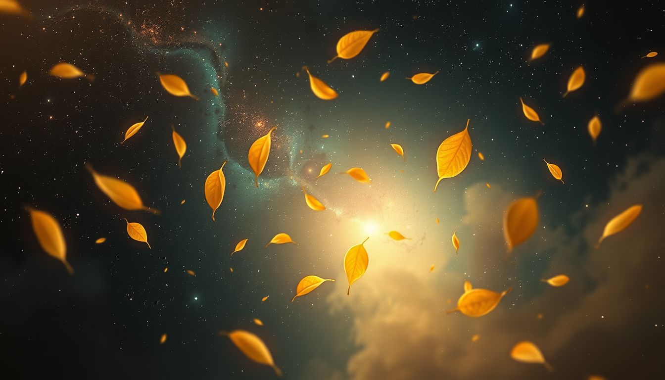Das Verlieren goldener Blätter symbolisiert oft Verlust und Veränderung.