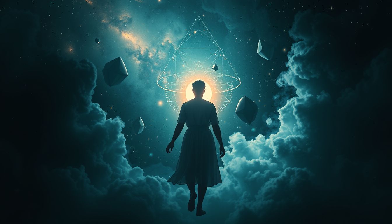 Rückwärtsgehen im dunklen Raum symbolisiert oft Unsicherheit und Angst.