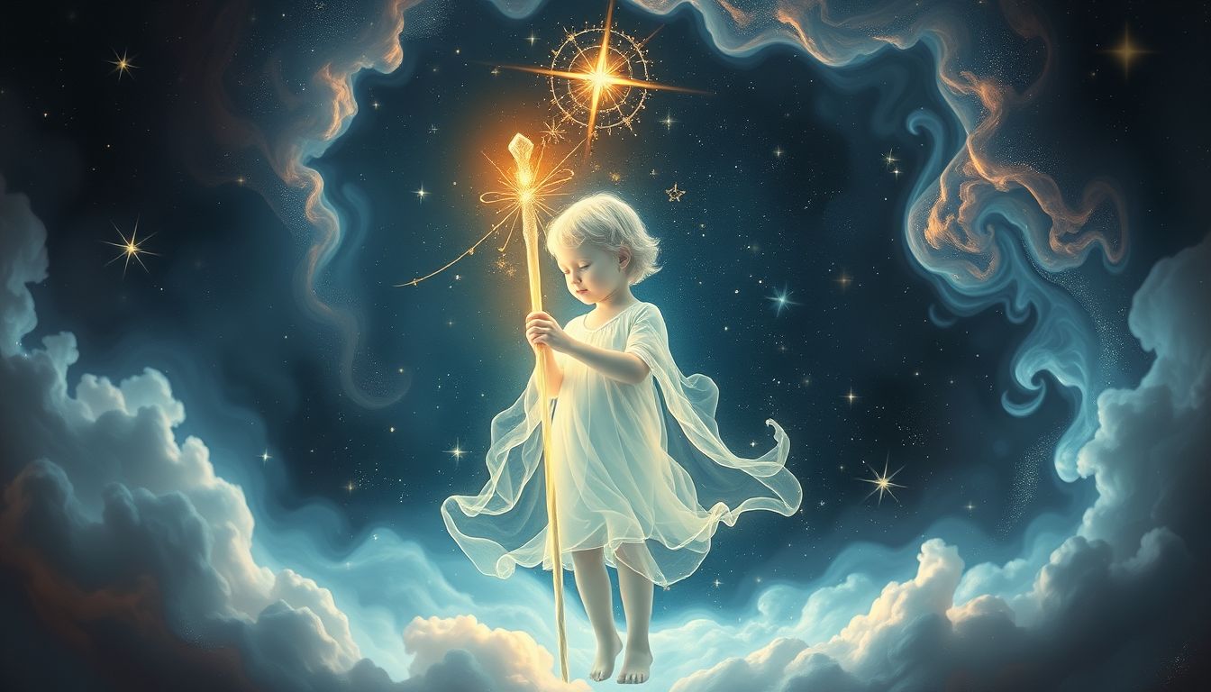 Ein Kind mit spanischem Stock symbolisiert Schutz und Disziplin.