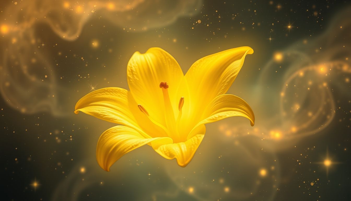 Eine gelbe Wachslilie symbolisiert Freude und neue Lebensenergien.