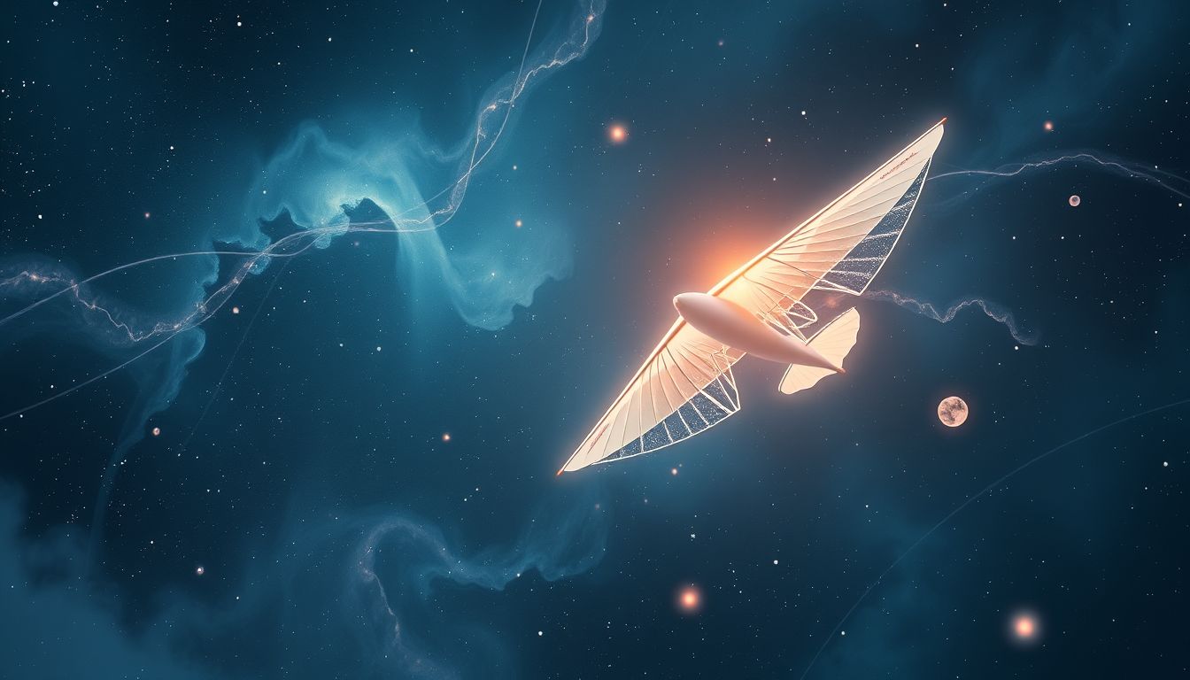 Ein Segelflieger symbolisiert Freiheit und kontrollierte Lebensführung im Traum.