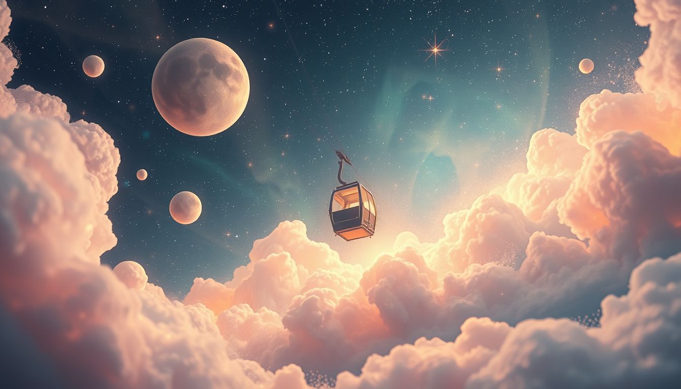 Die Drahtseilbahn symbolisiert mutigen Aufstieg und beruflichen Erfolg.