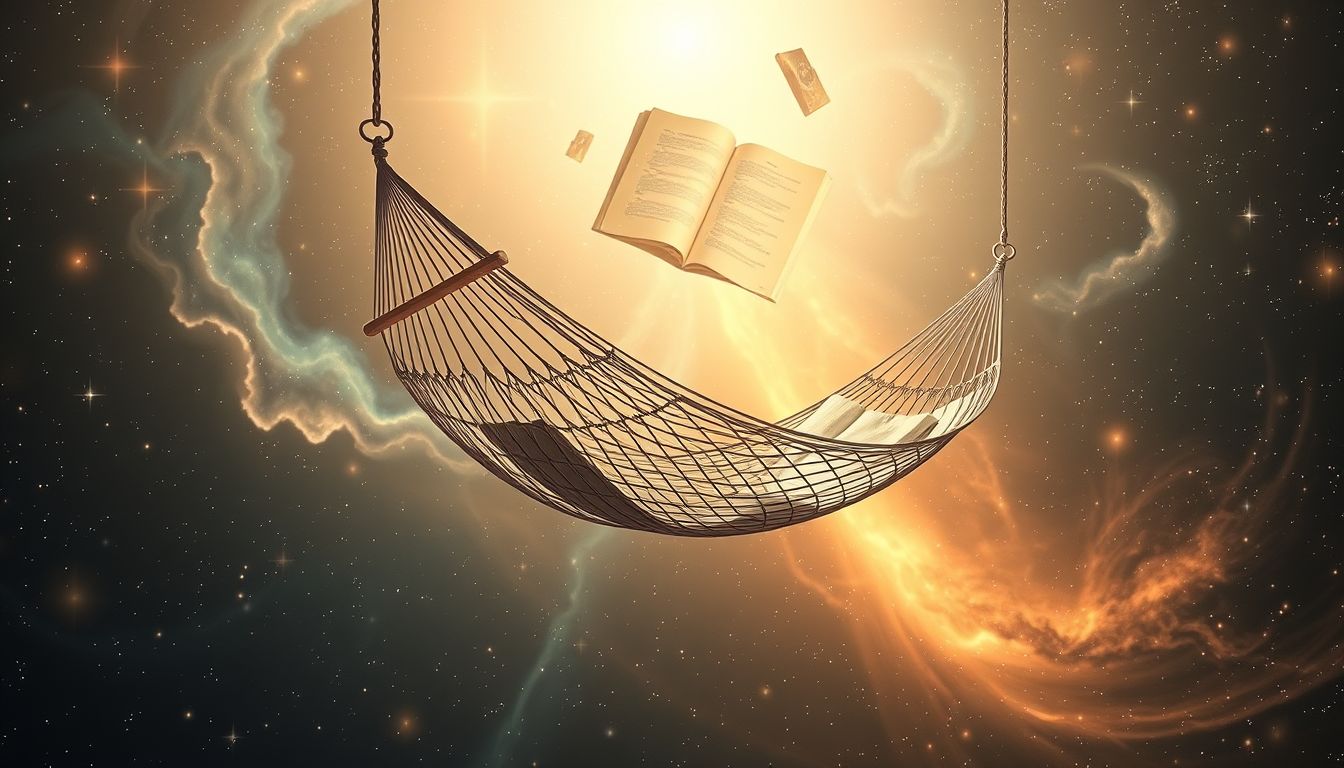 Träumen vom Lesen in der Hängematte symbolisiert geistige Entspannung.