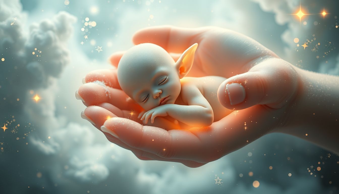 Ein Elfenbaby symbolisiert neue kreative Inspiration und Hoffnung.