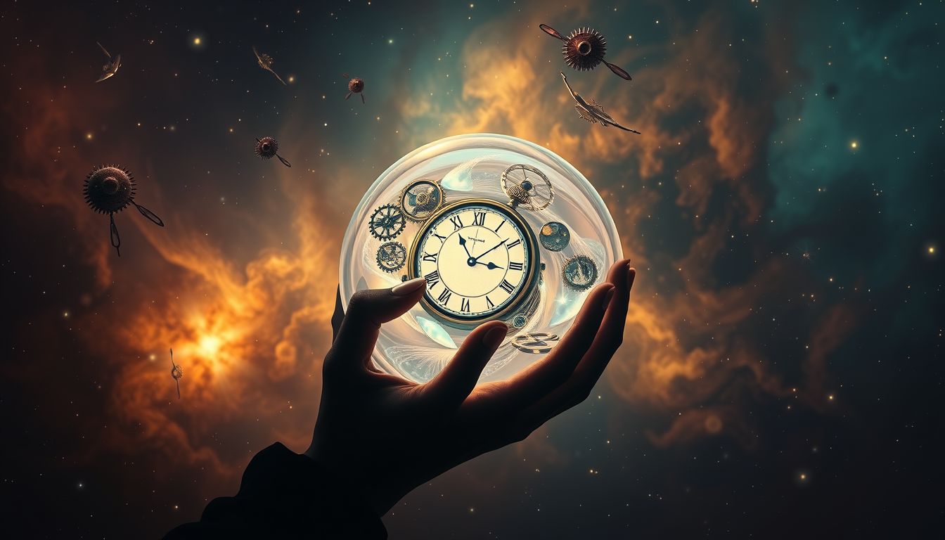 Ein Uhrmacher, der eine Uhr stiehlt, symbolisiert verlorene Kontrolle.