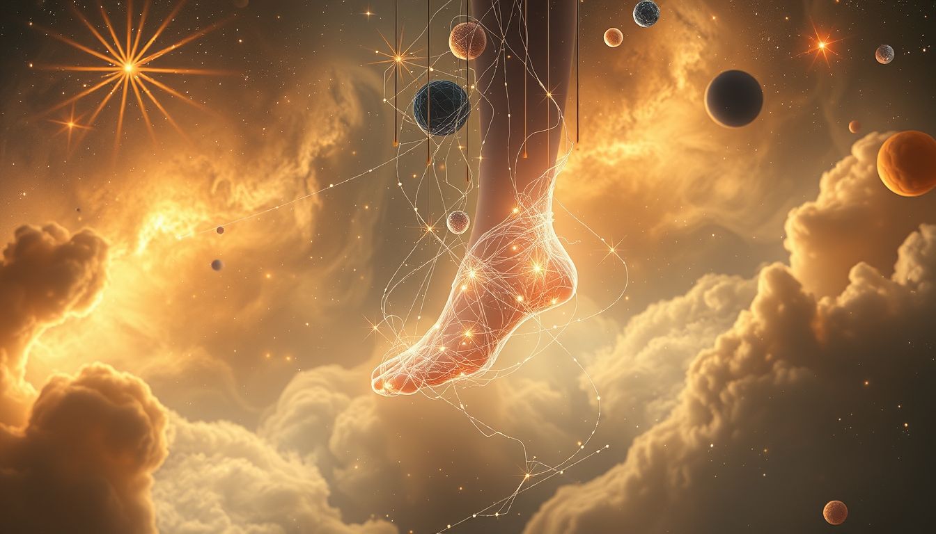 Eine Sehne im Fuß im Traum symbolisiert innere Balance und Stabilität.