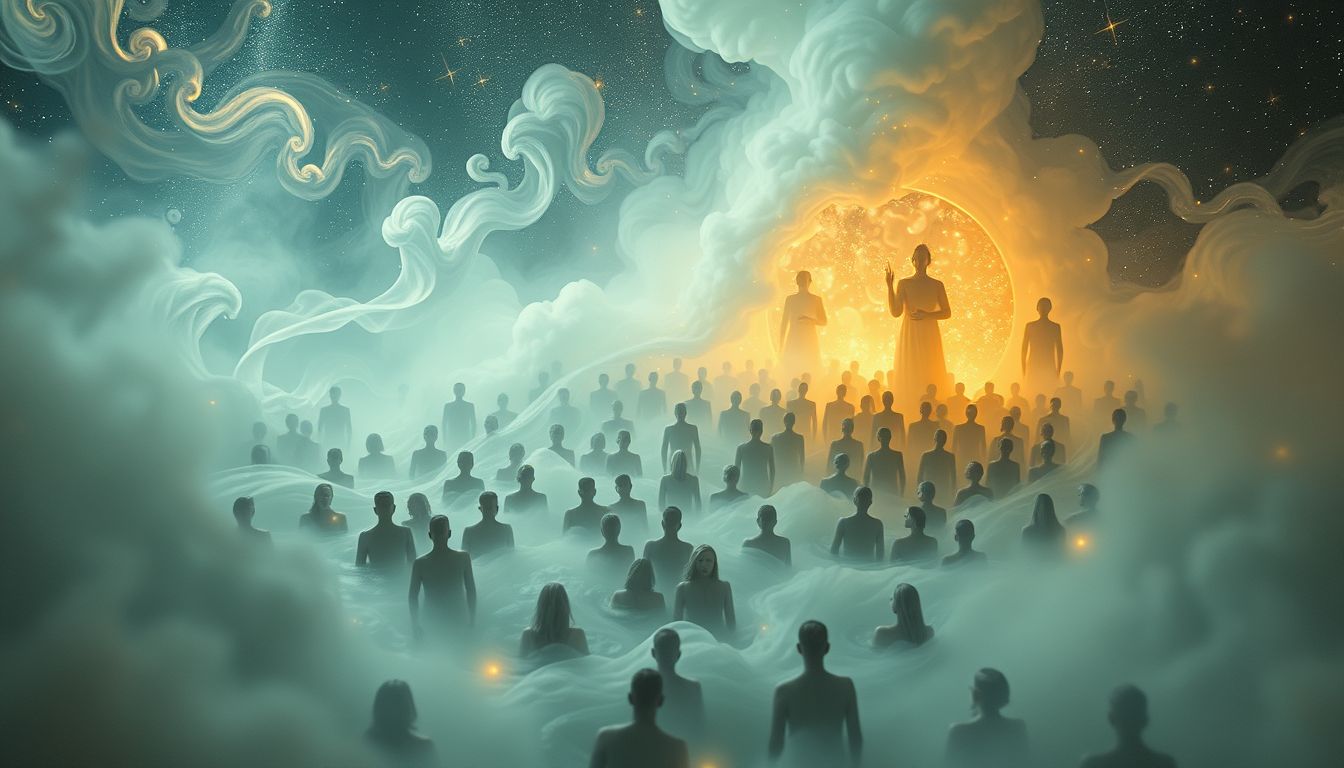 Ein überfülltes türkisches Bad symbolisiert soziale Überforderung und Stress.