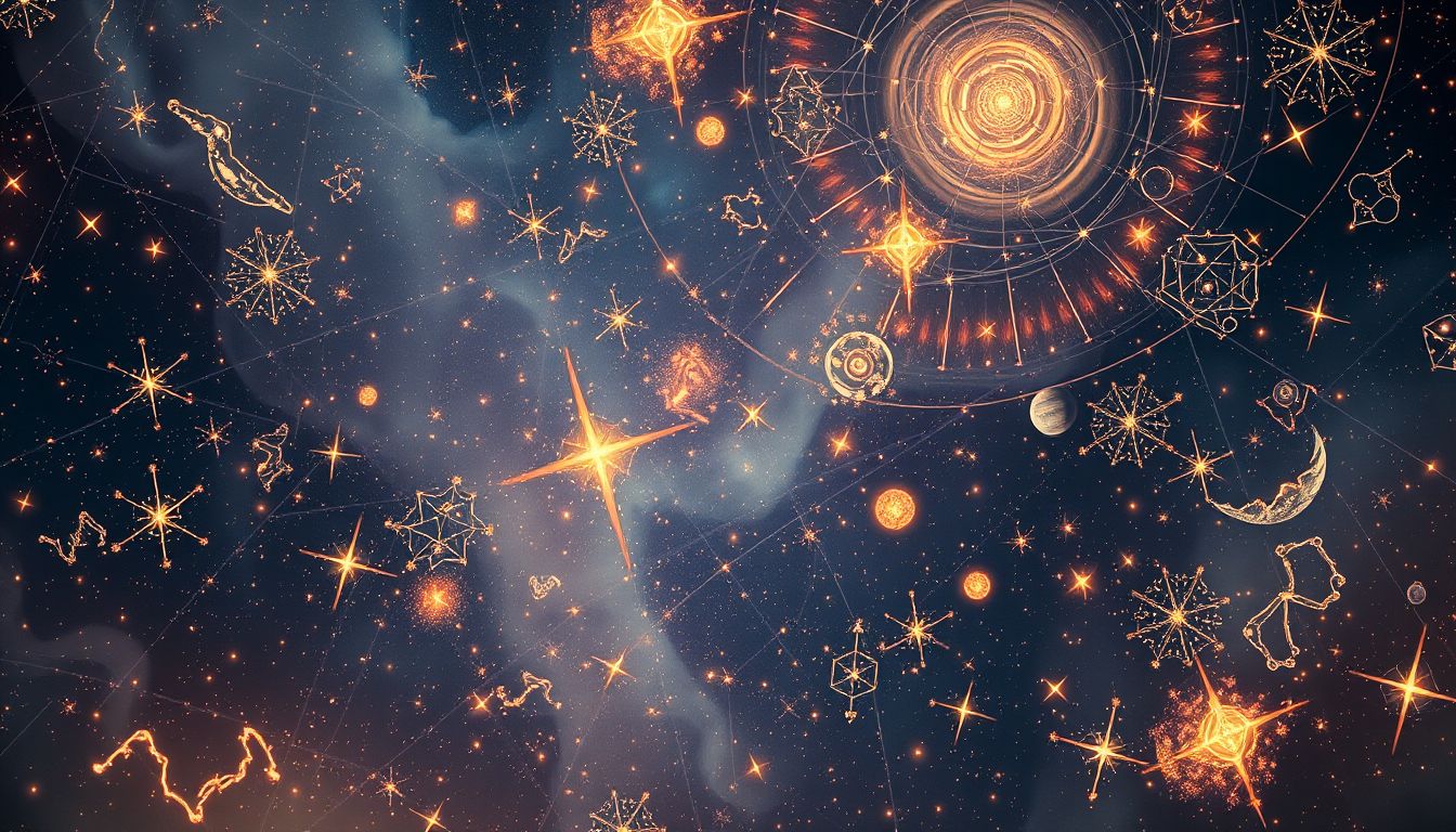 Eine überfüllte Himmelskarte symbolisiert oft kreative Überforderung im Traum.