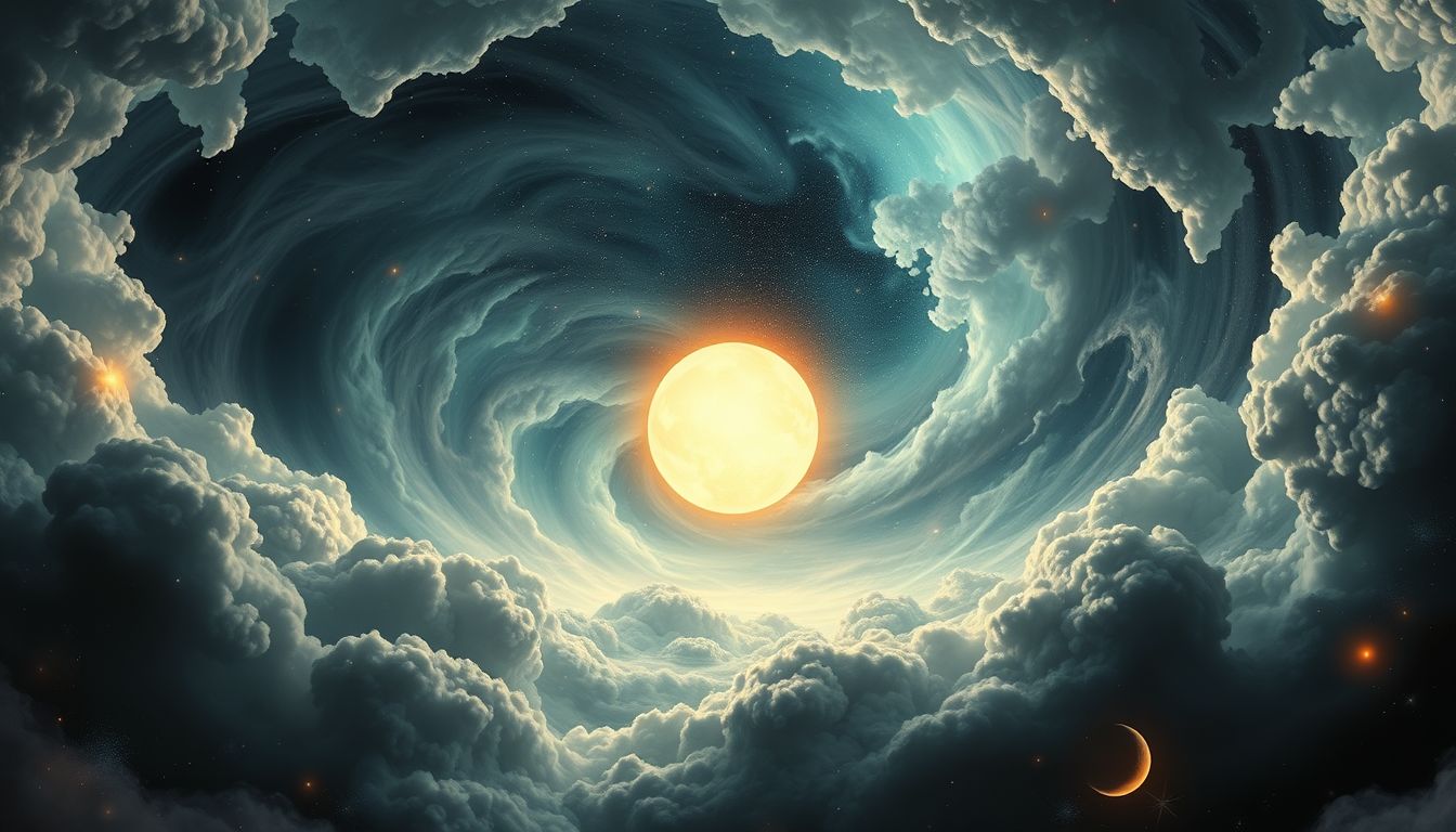 Im Taifun-Auge herrscht überraschende Ruhe und Klarheit im Traum.