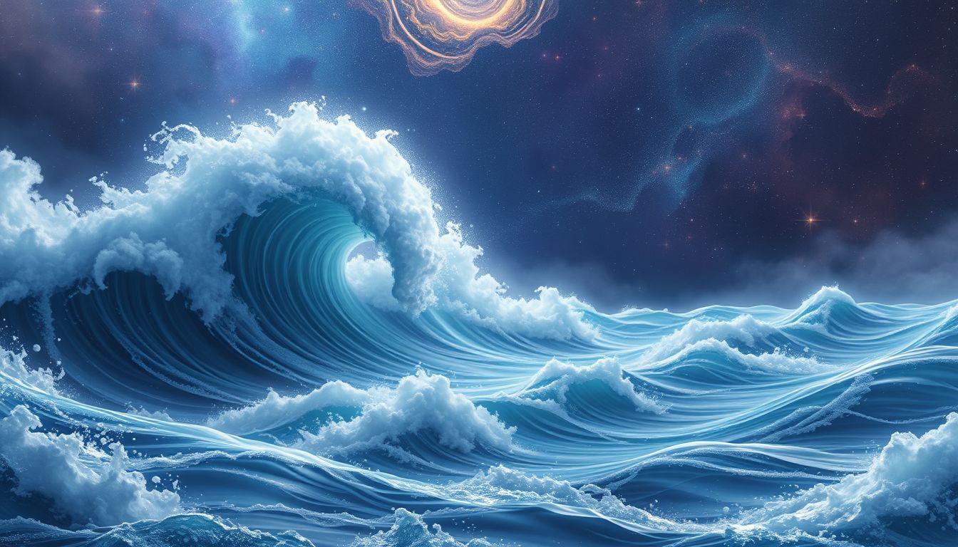 Ein Tsunami mit Flut symbolisiert überwältigende emotionale Krisen im Traum.