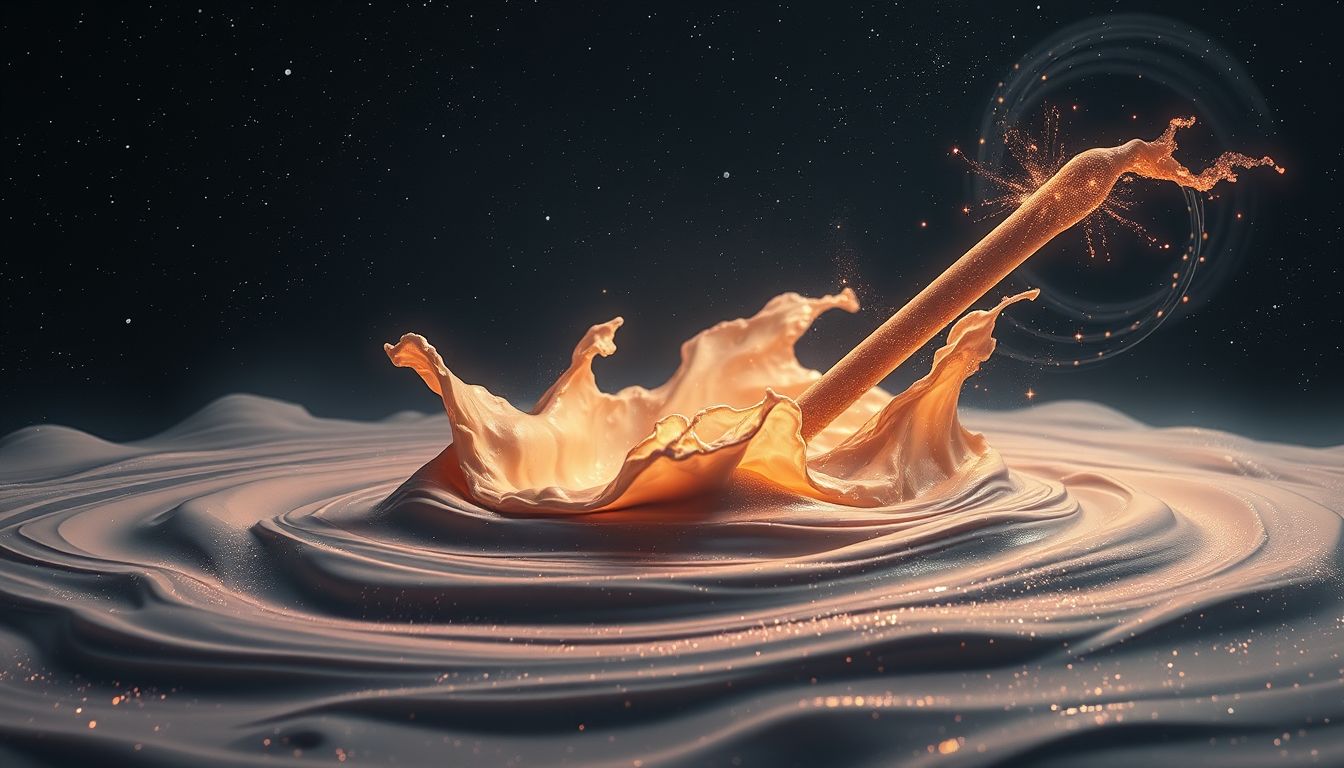 Eine Maurerkelle im Schlamm symbolisiert kreative Neuanfänge trotz Hindernissen.