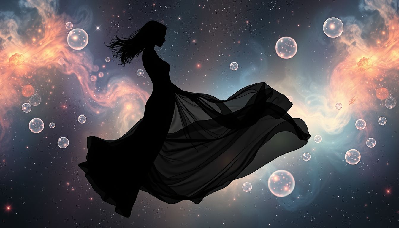 Eine Lady im schwarzen Kleid symbolisiert oft Eleganz und Geheimnis.