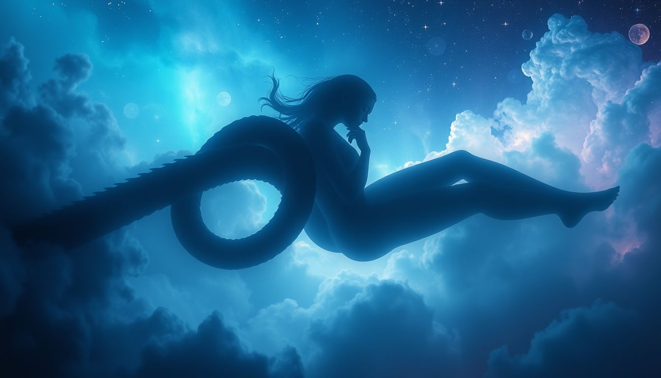 Eine schwarze Schlange symbolisiert oft verborgene Ängste und Heilung.