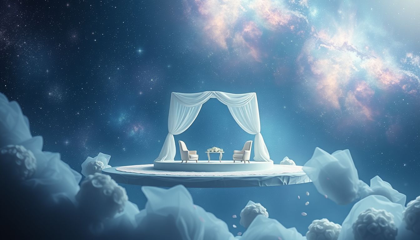 Eine Hochzeit ohne Gäste symbolisiert oft Einsamkeit oder Neubeginn.