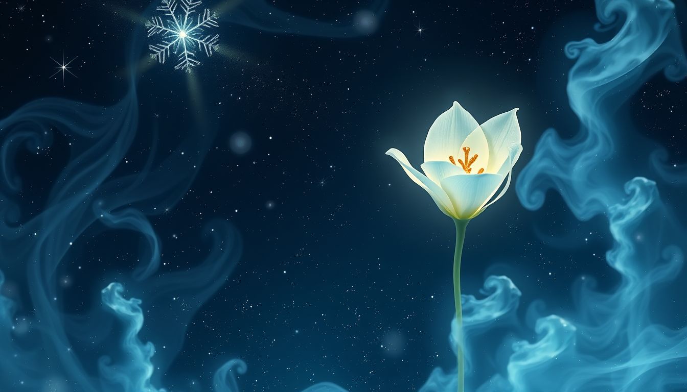 Eine Wachslilie im Schnee symbolisiert Hoffnung in schweren Zeiten.