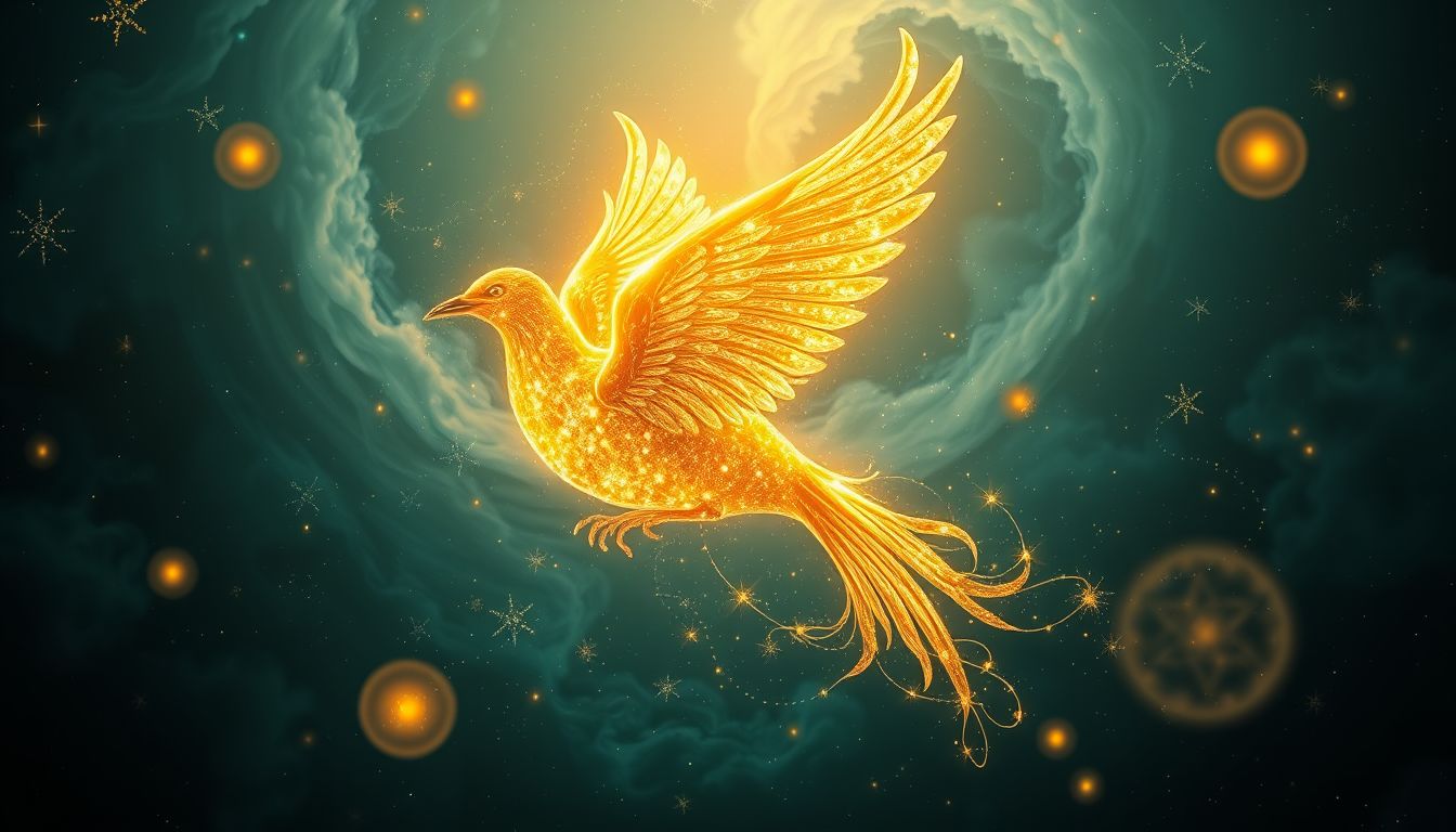 Ein goldener Kiebitz symbolisiert seltene Glücksmomente im Traum.