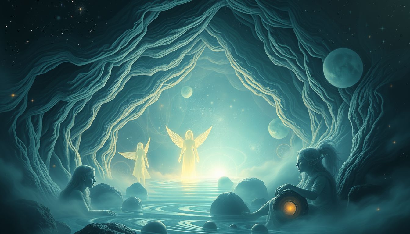 Elfen in Höhlen symbolisieren verborgenes Wissen und innere Weisheit.