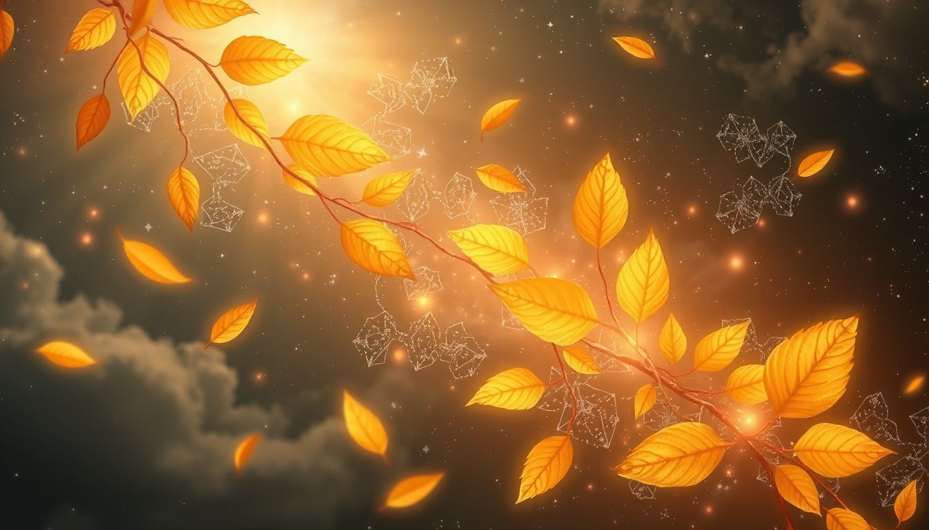 Goldene Blätter im Traum symbolisieren oft spirituelle Erleuchtung und Wachstum.