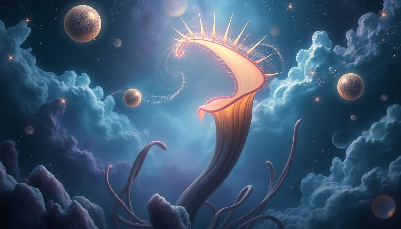 Eine verwandelte Venusfliegenfalle symbolisiert überraschende innere Wandlung.