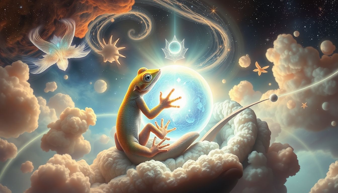 Ein heilender Gecko im Traum symbolisiert innere Genesung und Hoffnung.