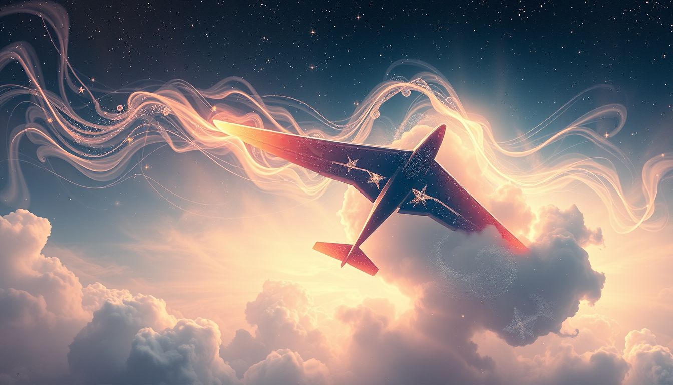 Ein abstürzender Segelflieger symbolisiert Kontrollverlust im Leben.