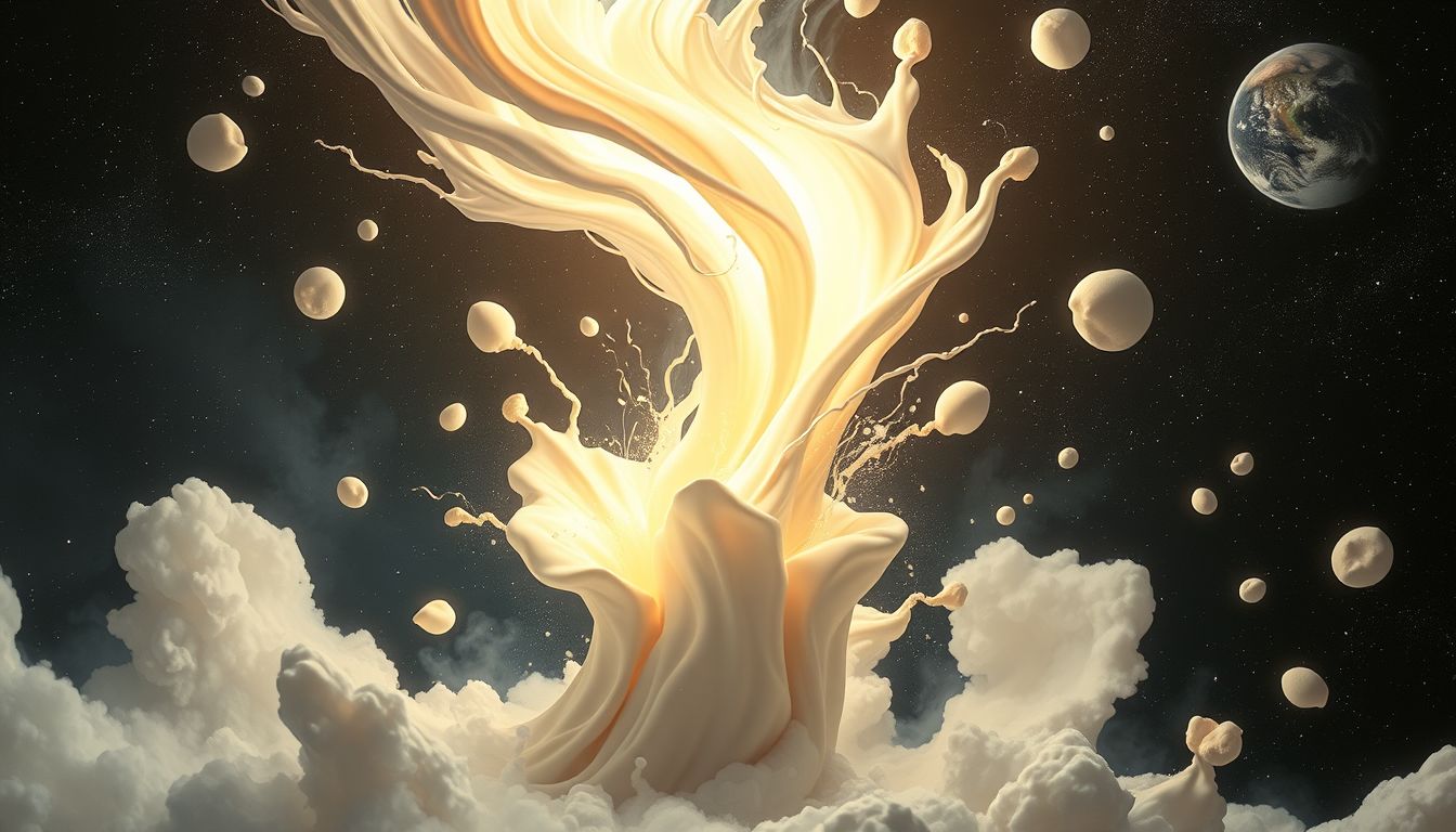 Eine explodierende Quarkpresse symbolisiert plötzliche, unkontrollierbare Emotionen.