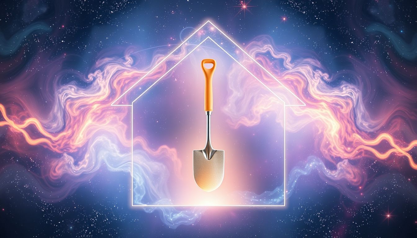 Eine Maurerkelle im Traumhaus symbolisiert bauliche Neuanfänge und Gestaltung.