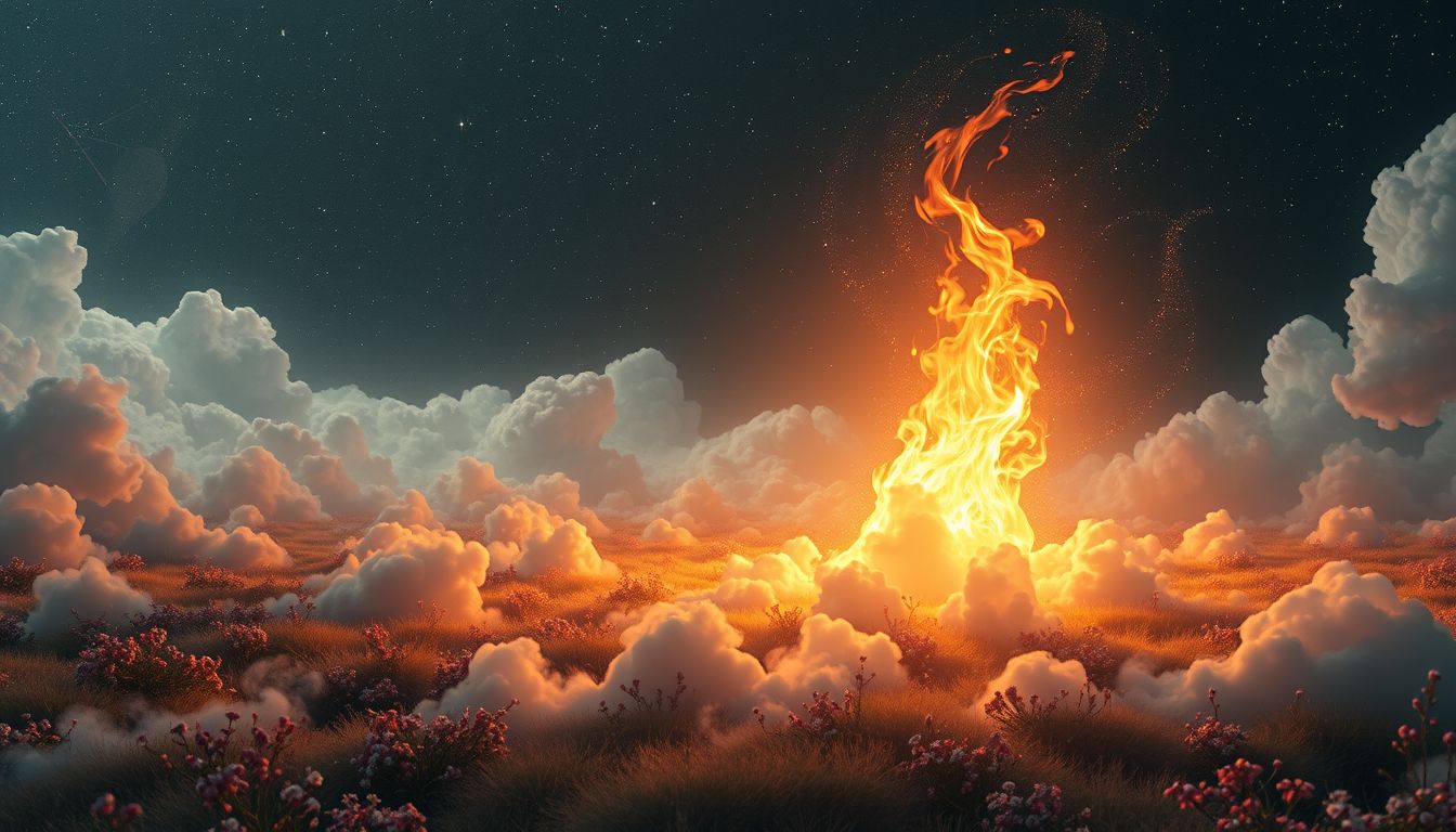 Feuer auf der Heide symbolisiert oft inneren Wandel und Befreiung.