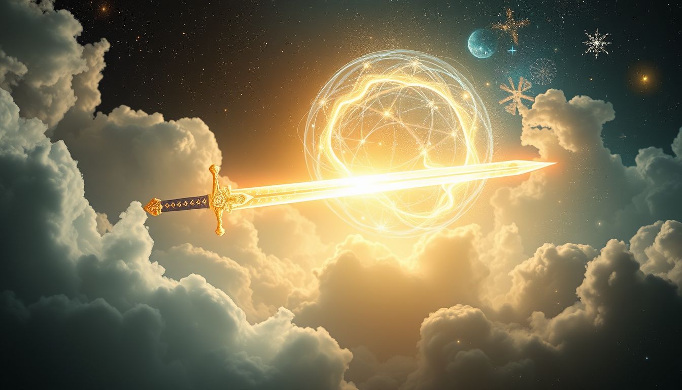 Ein Schwert symbolisiert Macht und klare Trennung im Traum.