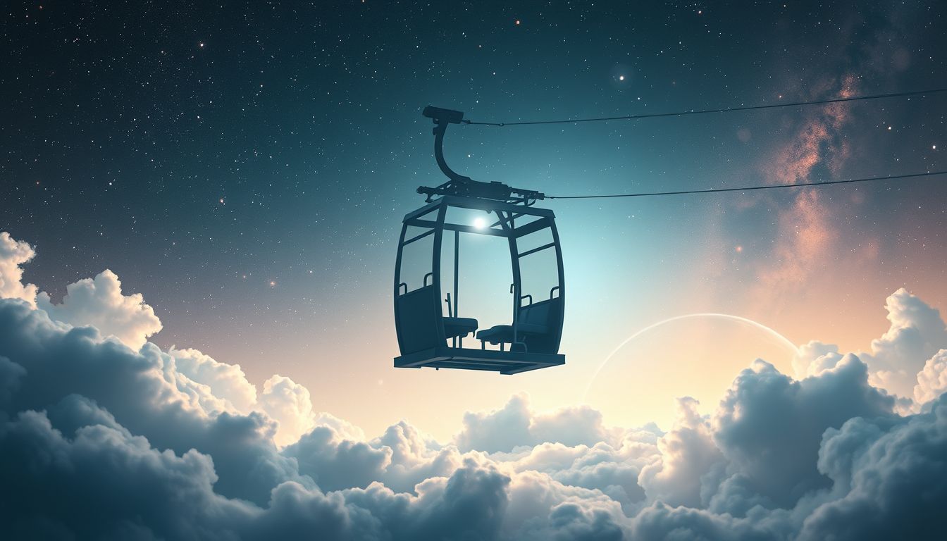 Eine leere Drahtseilbahn symbolisiert innere Leere und Unsicherheit.
