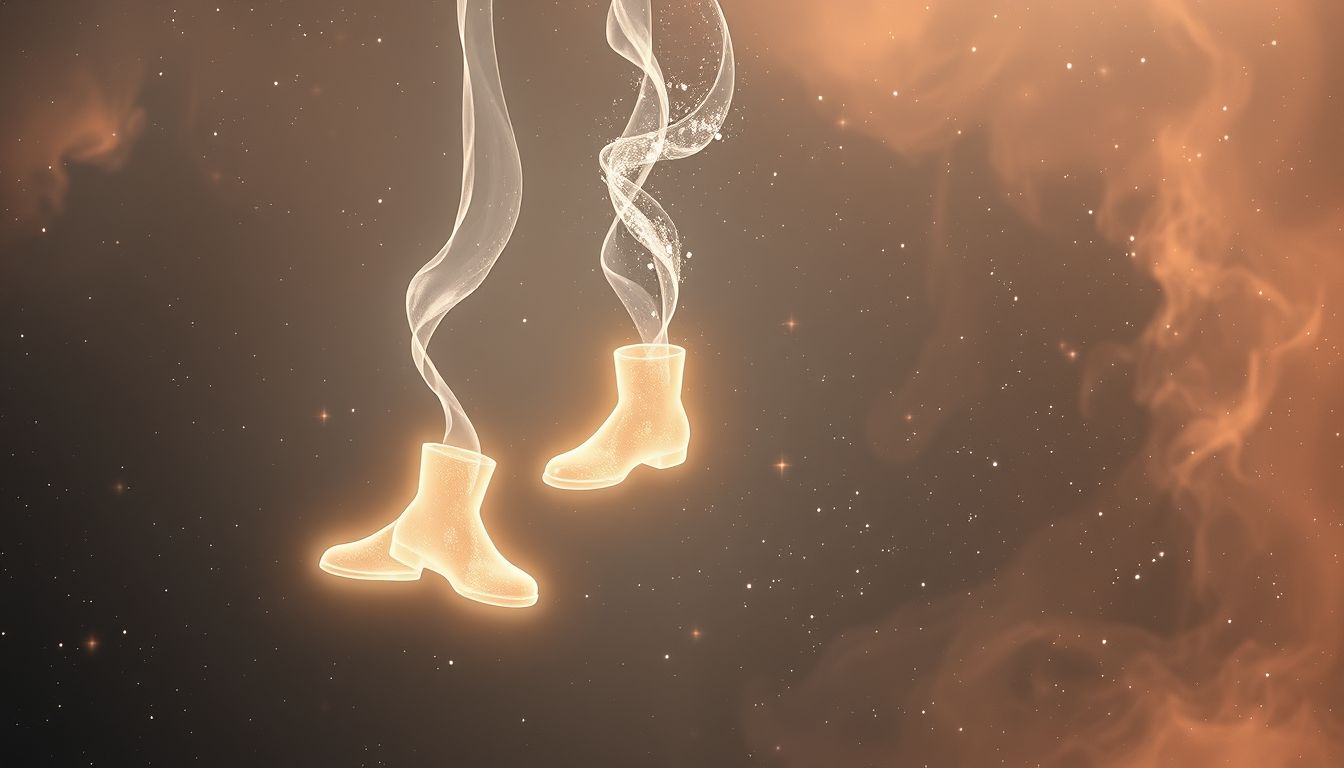 Das Putzen der eigenen Stiefel symbolisiert Selbstpflege und Kontrolle.