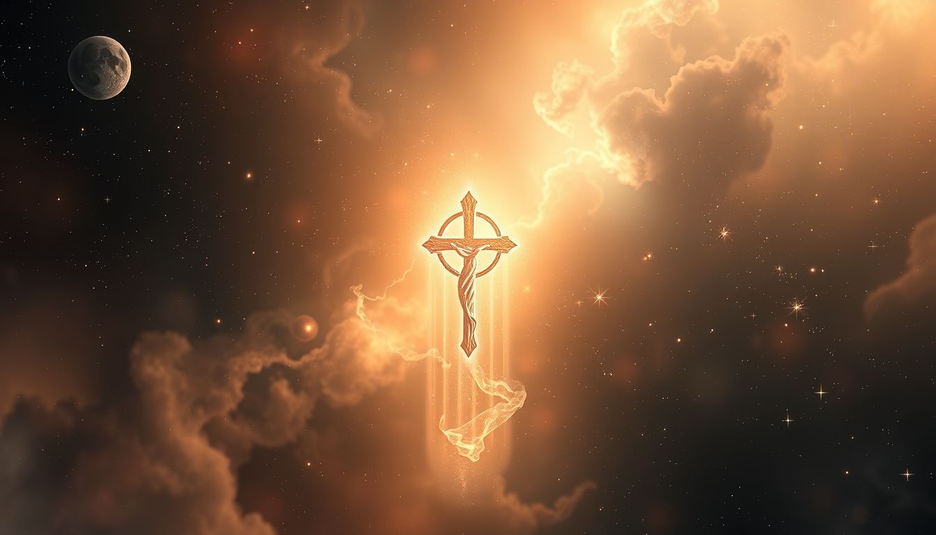 Ein fallendes religiöses Bild symbolisiert oft Glaubenszweifel.