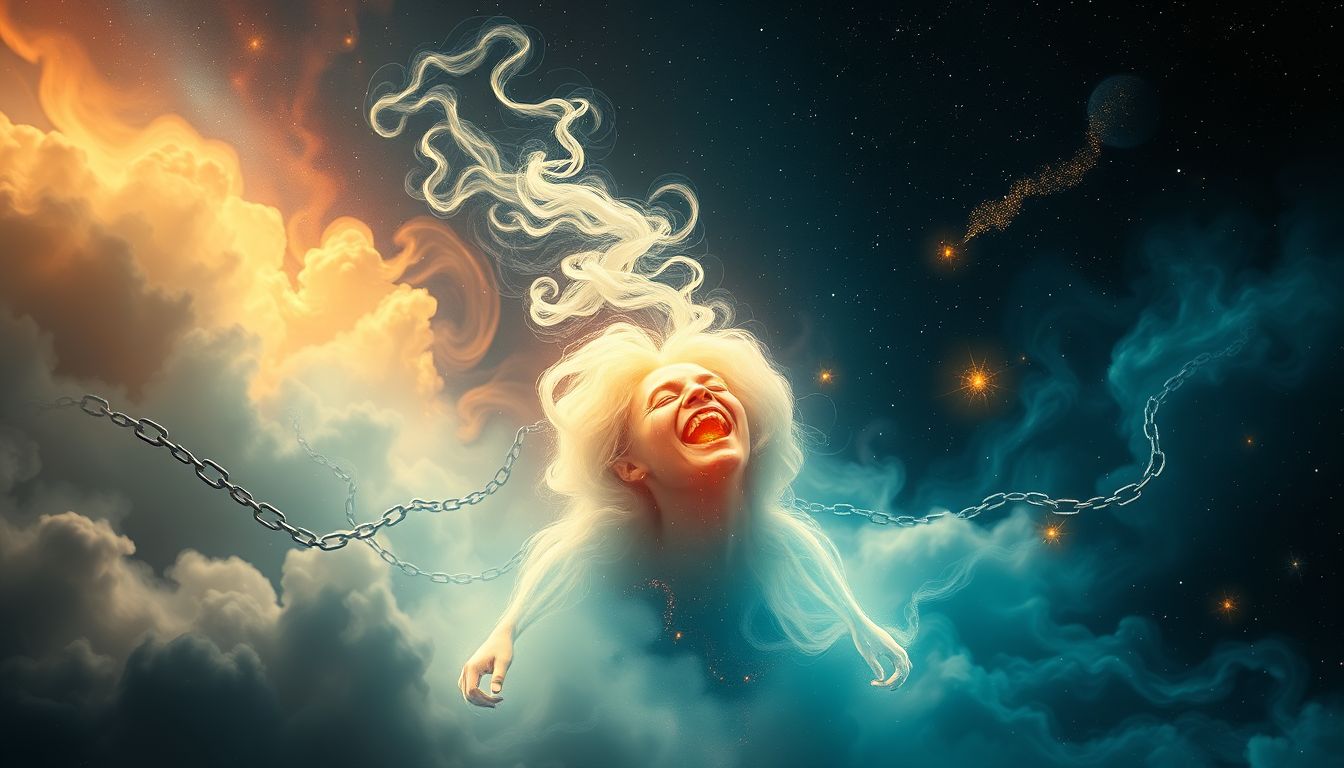 Ein lachender Häftling symbolisiert oft unerwartete Freiheit und Hoffnung.