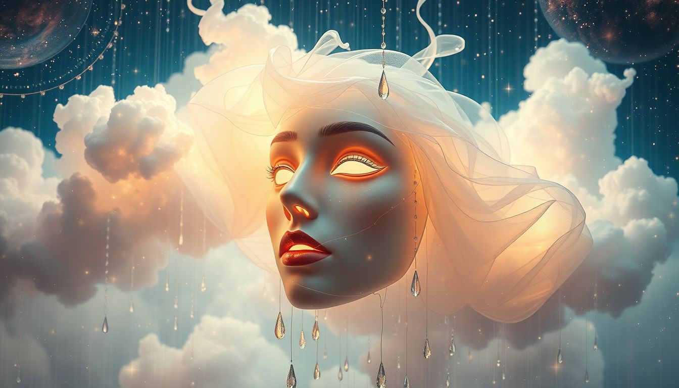 Make-up im Regen symbolisiert: Schönheit verblasst, wahre Gefühle enthüllt.