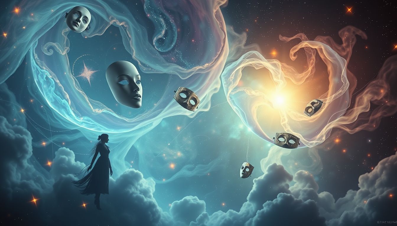 Make-up im Theater symbolisiert das Spiel mit Identität und Rollen.