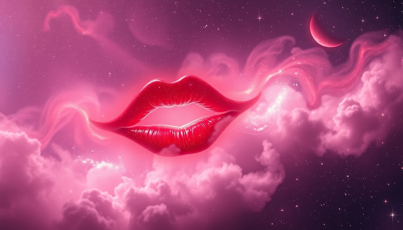 Rote Lippen im Traum symbolisieren verführerische Sinnlichkeit und Ausdruck.