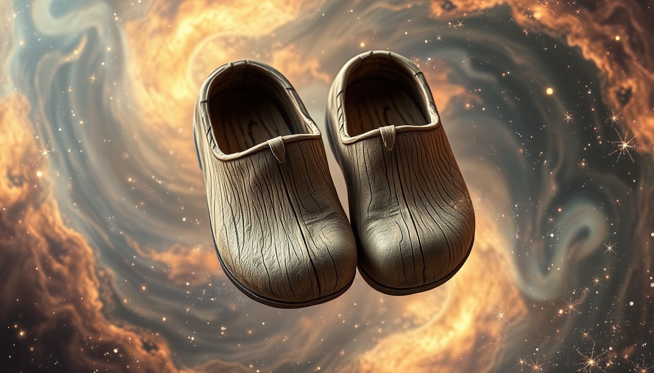 Alte Holzschuhe im Traum symbolisieren oft vergangene Lebensphasen.