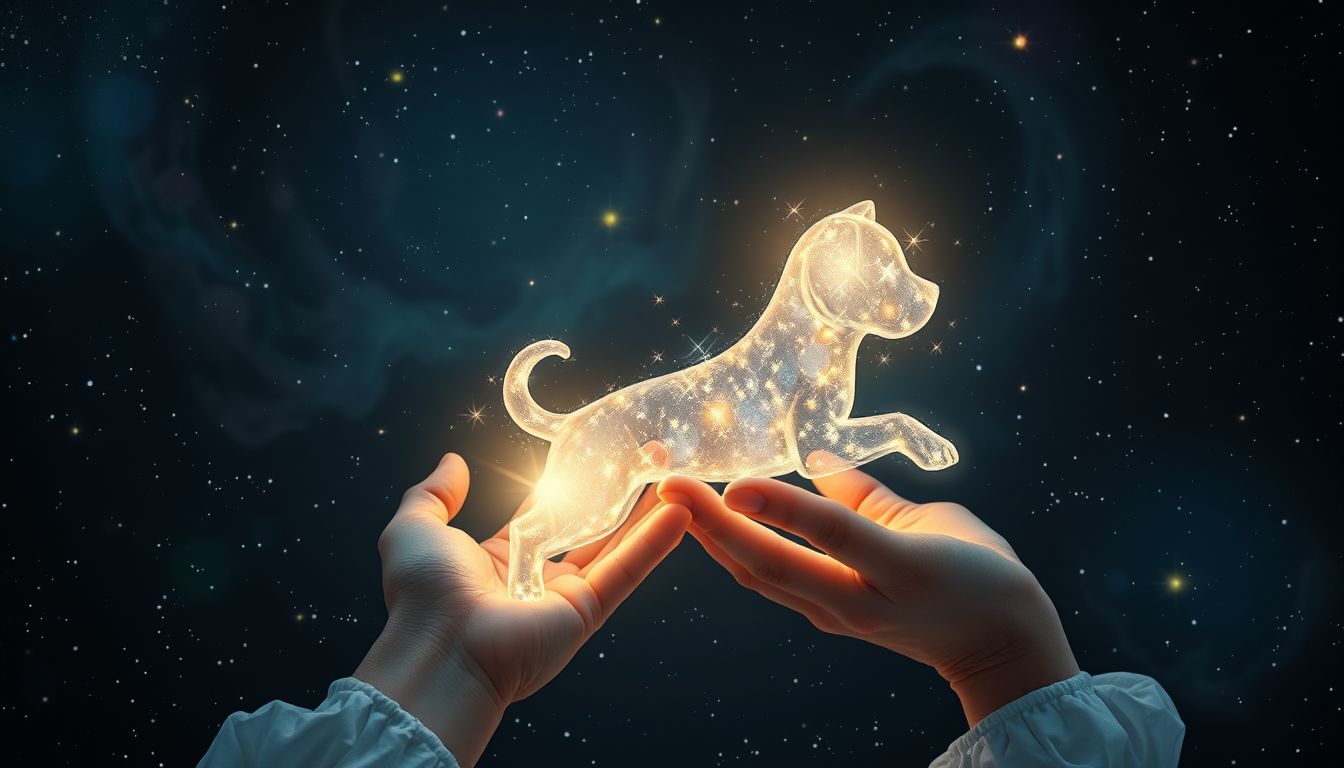 Ein Haustier füttern symbolisiert Fürsorge und emotionale Bindung.