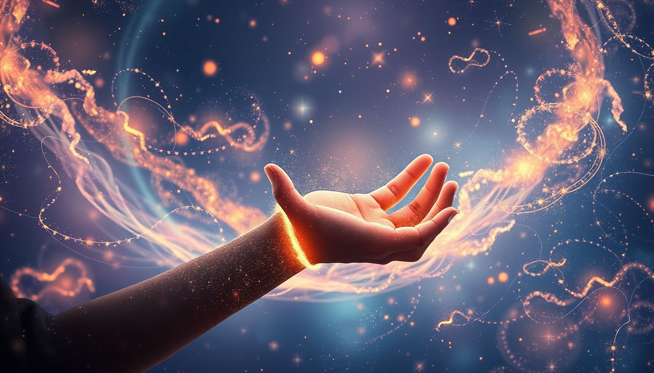 Das Flicken einer Armbinde symbolisiert Heilung emotionaler Konflikte.