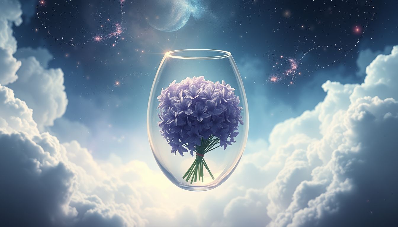 Veilchen in einer Vase symbolisieren oft bewahrte Zärtlichkeit und Hoffnungen.