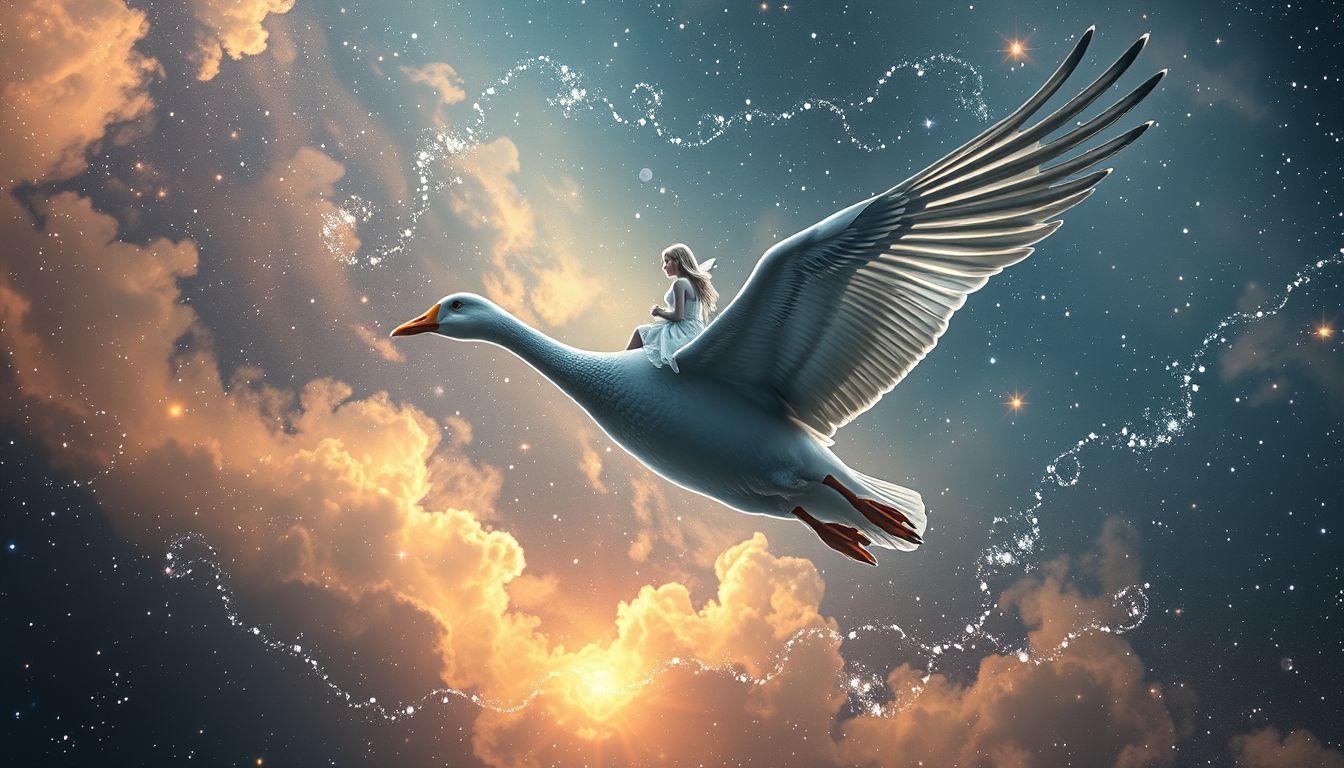 Auf einer Graugans zu reiten symbolisiert Freiheit und Abenteuerlust im Traum.