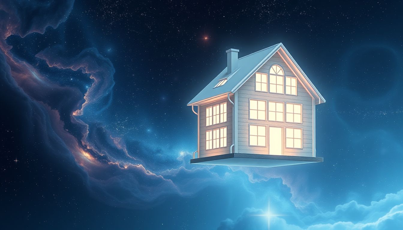 Ein leeres Haus mit vielen Fenstern symbolisiert Offenheit und neue Chancen.